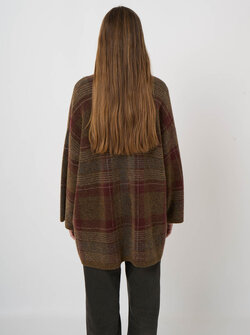 CARDIGAN EN MAILLE À CARREAUX