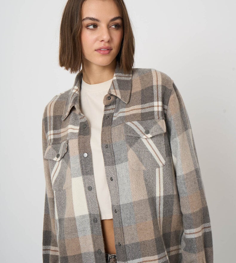 VESTE-CHEMISE À CARREAUX