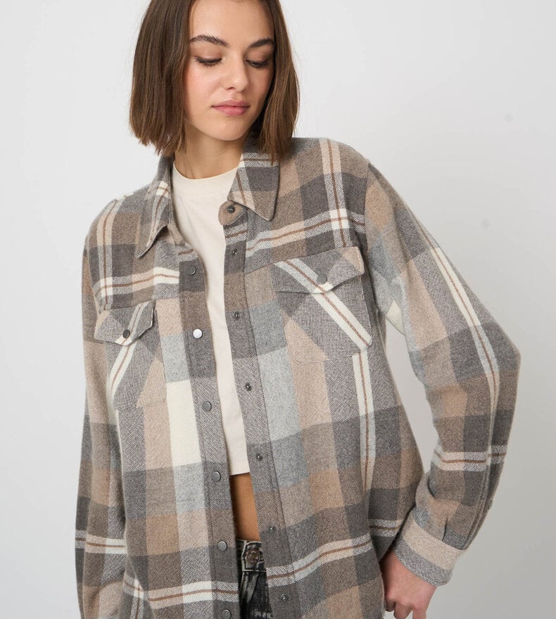 VESTE-CHEMISE À CARREAUX