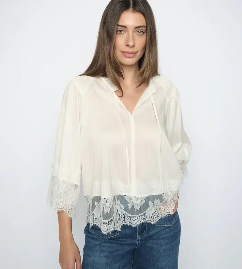 MMEISA TESS 3/4 LACE BLOUSE