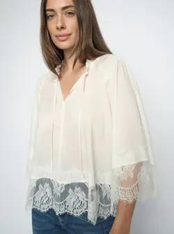 MMEISA TESS 3/4 LACE BLOUSE