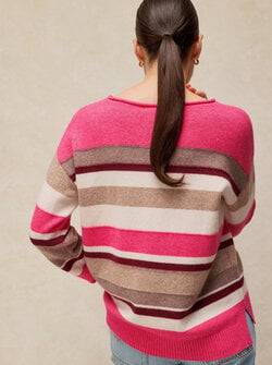 SANSA V NECK STRIPE SWEATER