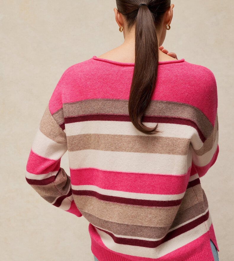 SANSA V NECK STRIPE SWEATER