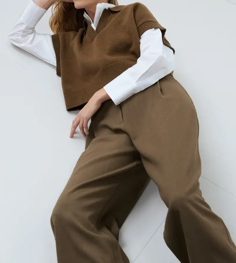 WOVEN BAREL TROUSER