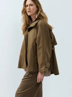 WOVEN A-LINE COAT