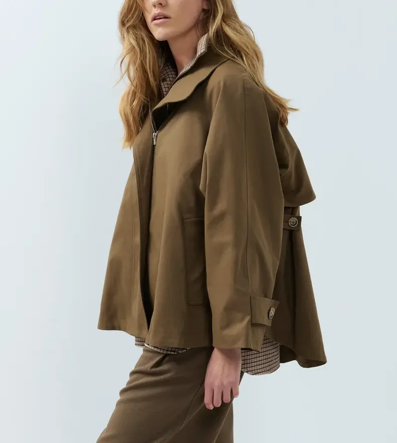 WOVEN A-LINE COAT