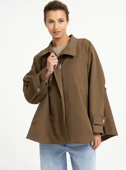 WOVEN A-LINE COAT