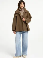 WOVEN A-LINE COAT