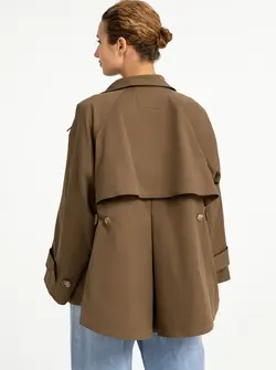 WOVEN A-LINE COAT