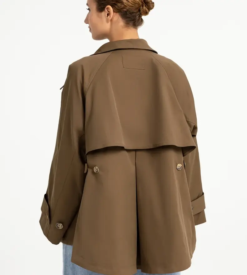 WOVEN A-LINE COAT
