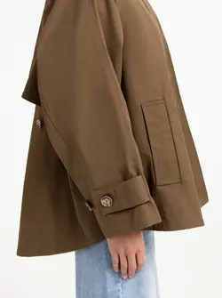 WOVEN A-LINE COAT