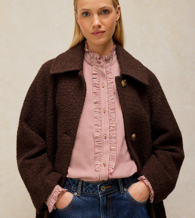 MANTEAU LAINE BOUCLÉE KELSEY