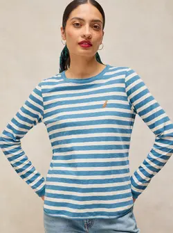 CLARA STRIPE EMBROIDERED TEE