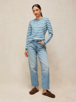 CLARA STRIPE EMBROIDERED TEE