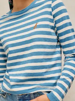CLARA STRIPE EMBROIDERED TEE