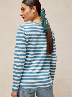 CLARA STRIPE EMBROIDERED TEE