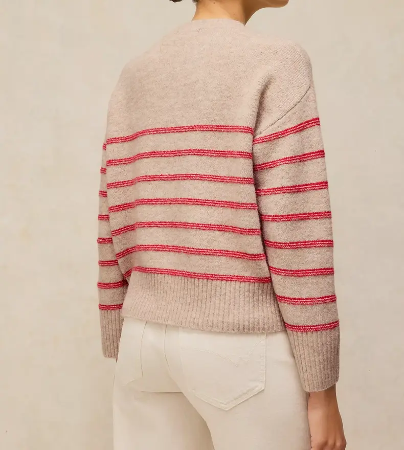 STRIPE HENLEY SWEATER