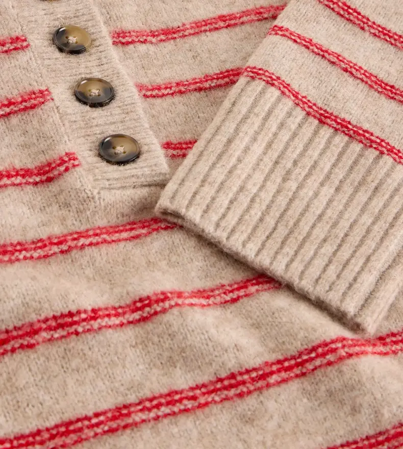 STRIPE HENLEY SWEATER