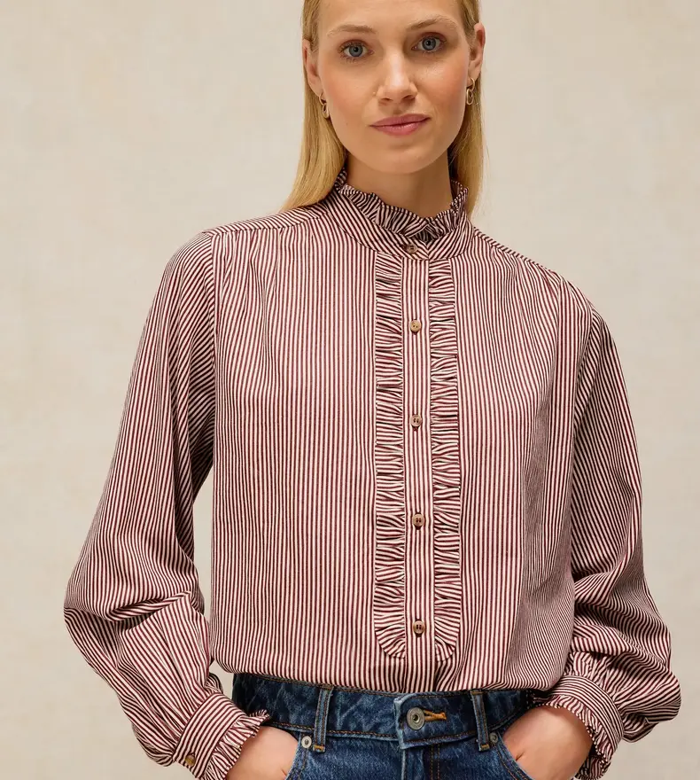 FRILL NECK SHIRT