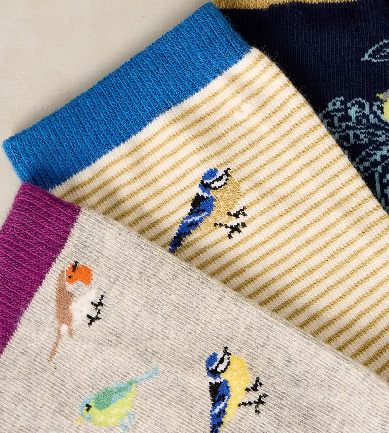 3PK GARDEN BIRD ANKLE SOCKS