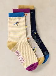 3PK GARDEN BIRD ANKLE SOCKS