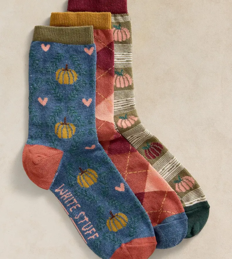 TRIO CHAUSSETTES CITROUILLES