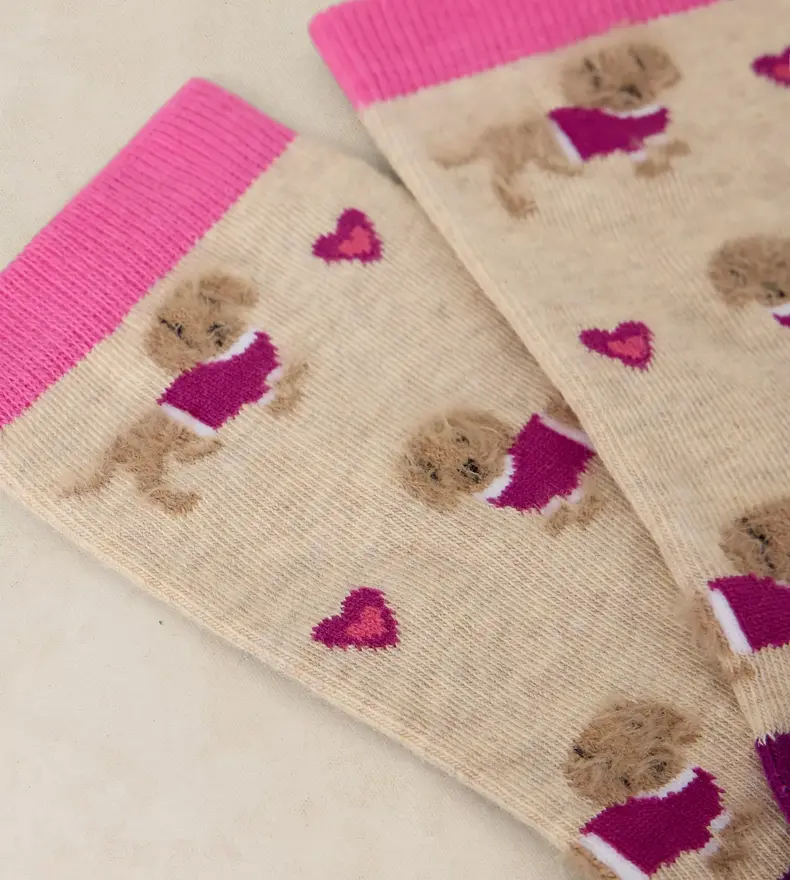 FLUFFY SAUSAGE DOG ANKLE SOCK