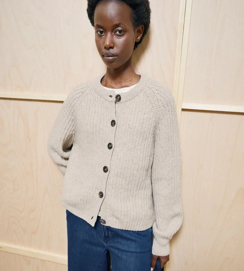 RIB KNIT CARDIGAN