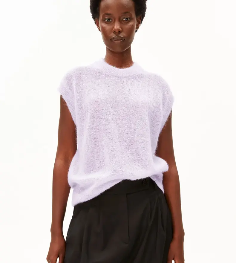GILET EN MOHAIR MÉLANGÉ
