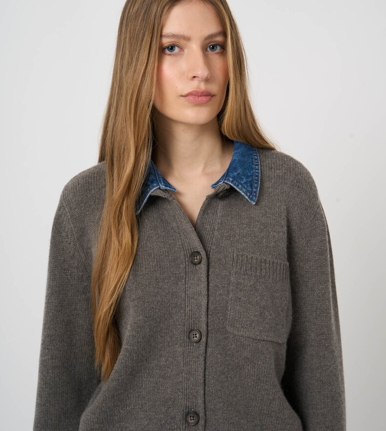 COLLARED CARDIGAN