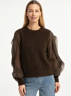 WOVEN SLEEVE SWEATER