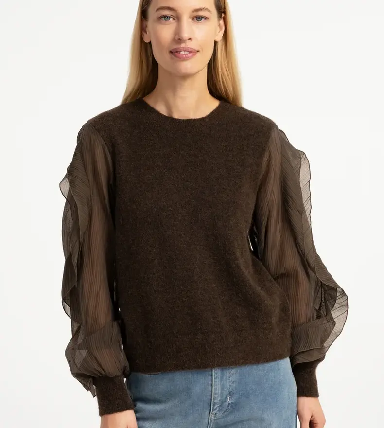PULL À MANCHES TISSÉES