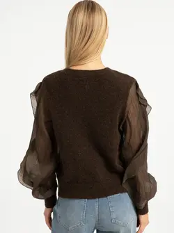 PULL À MANCHES TISSÉES
