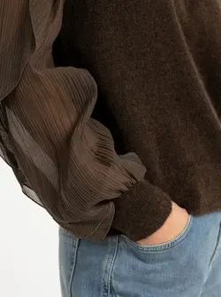 PULL À MANCHES TISSÉES