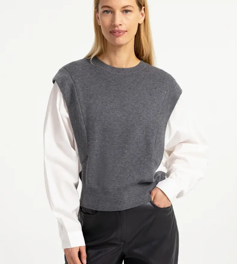 PULL À MANCHES TISSÉES