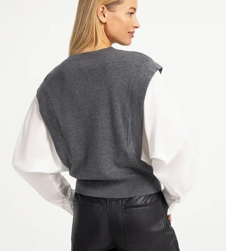 PULL À MANCHES TISSÉES