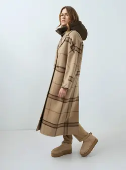 LONG CHECK COAT