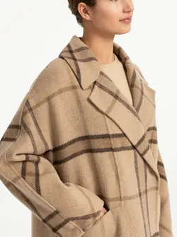 MANTEAU LONG À CARREAUX
