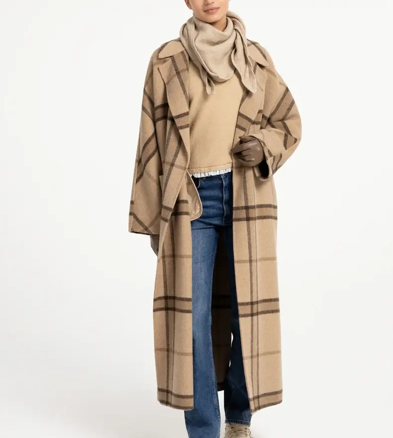 LONG CHECK COAT