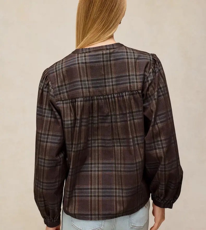 LANA CHECK CORD TOP