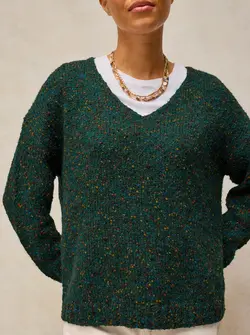 TEXTURE V NECK SWEATER