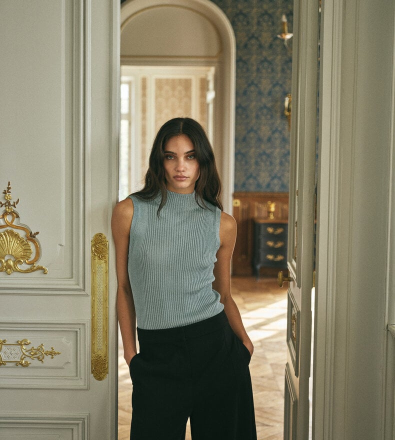 MMIMANJA HIGHNECK SL KNIT TOP