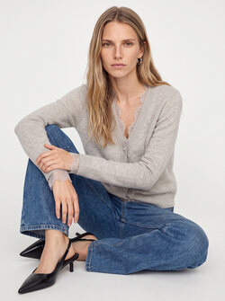 MMHELMI LACE KNIT CARDIGAN