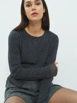SHEER DETAIL CARDIGAN
