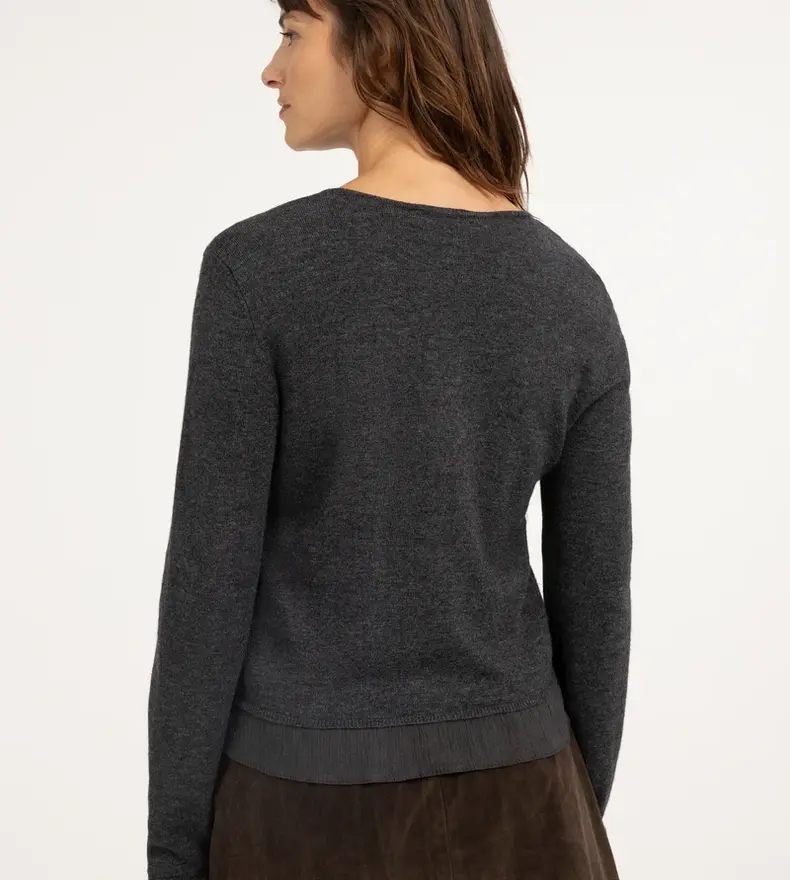 SHEER DETAIL CARDIGAN
