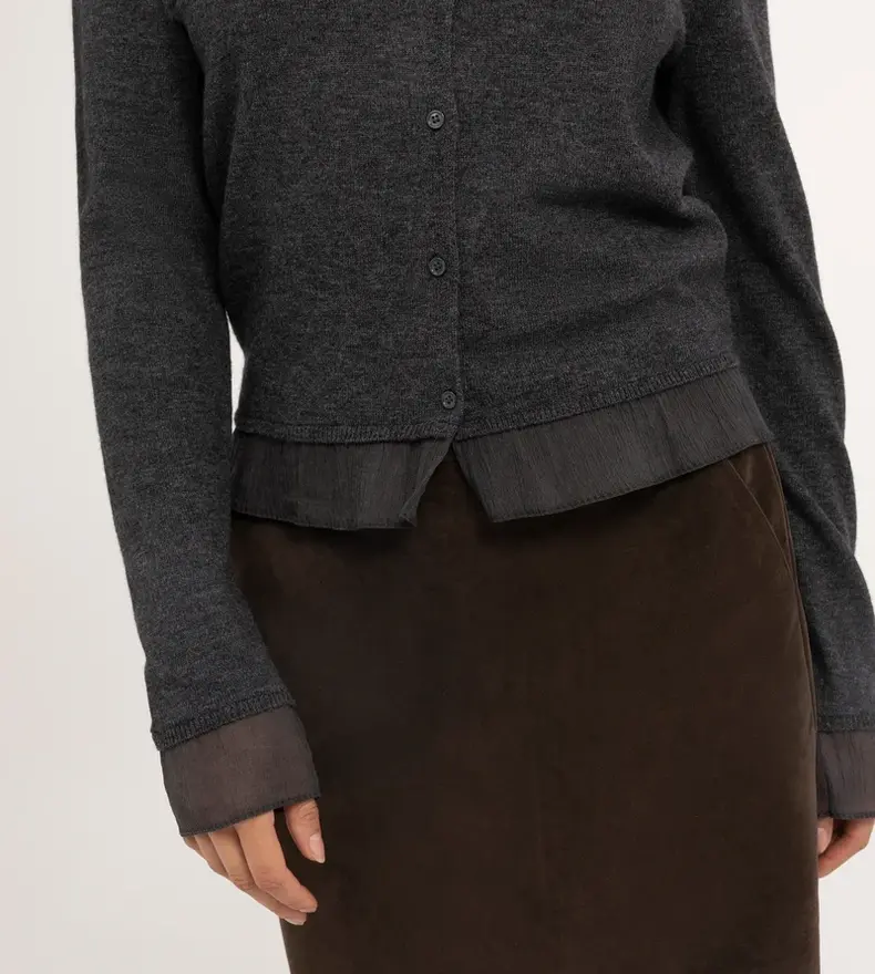 SHEER DETAIL CARDIGAN