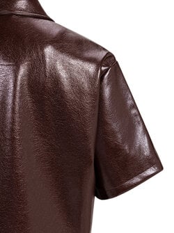 FAUX LEATHER CROP JACKET