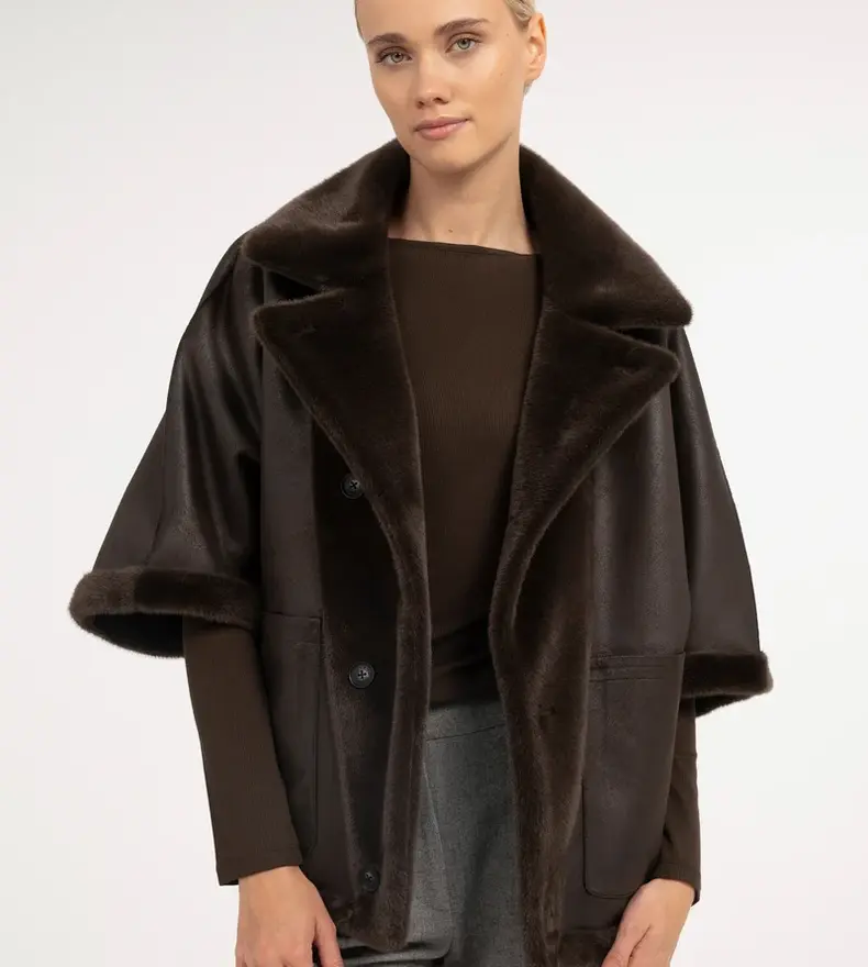 VESTE RÉVERSIBLE EN FAUSSE FOURRURE