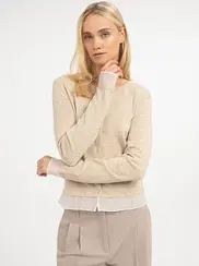 SHEER DETAIL CARDIGAN