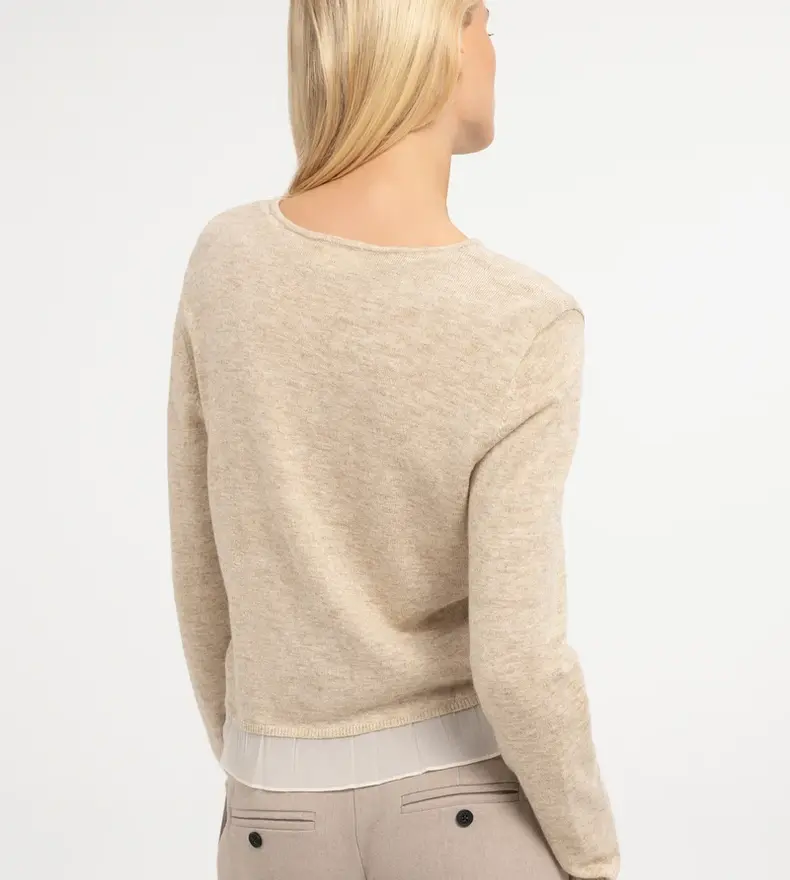 SHEER DETAIL CARDIGAN